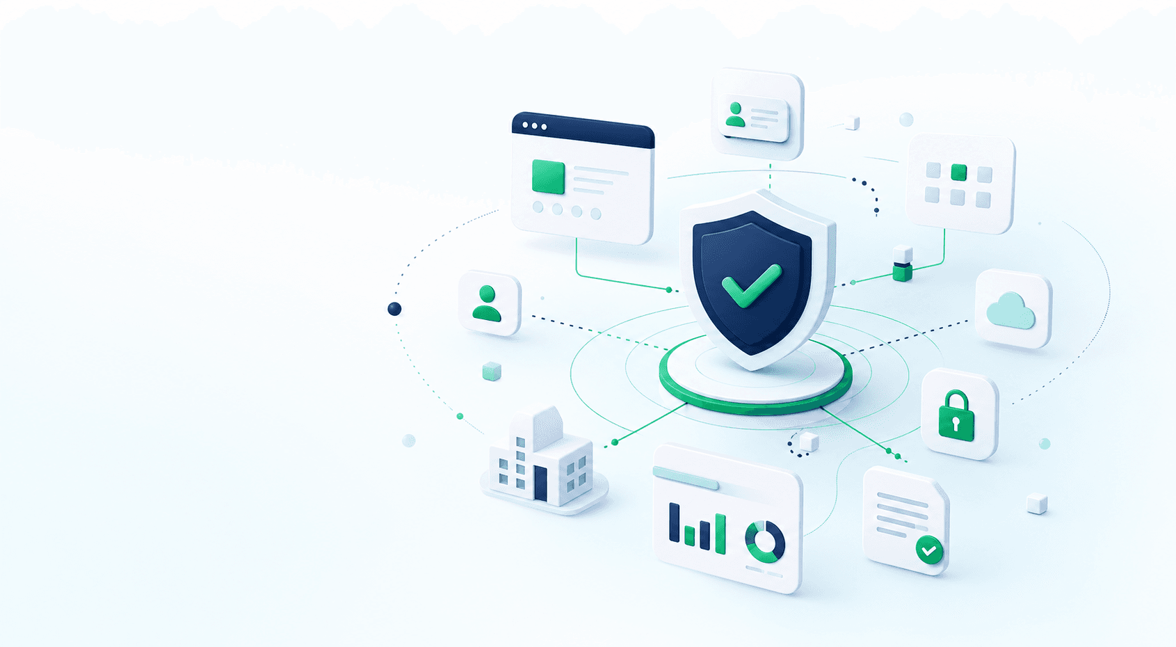 Abstract customer trust and enterprise access security illustration